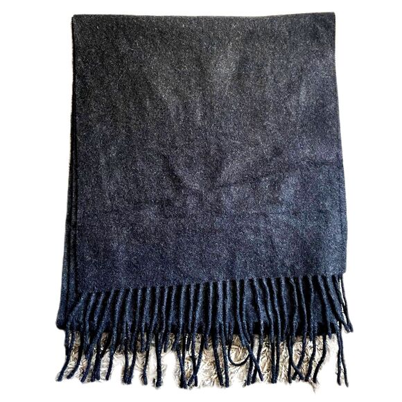 Jos. A. Bank Men's 100% Cashmere Scarf Dark Gray Rectangle Fringe OS - Picture 1 of 3